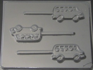 3007 School Bus Chocolate Candy Lollipop Mold